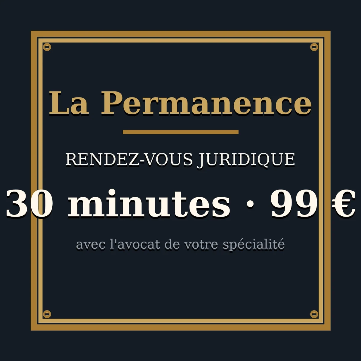 Rendez-vous juridique de 30 minutes avec un avocat — 99 €